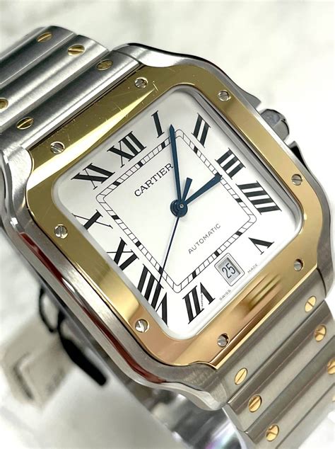 cartier santos material|cartier santos large two tone.